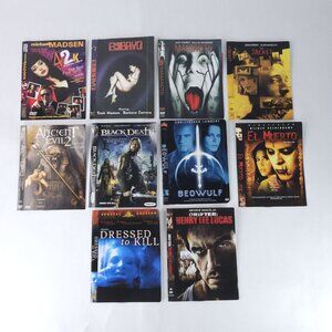Lot of 10 Horror Thriller Sci-Fi DVD Movies Black Death Beowulf Dressed to Kill
